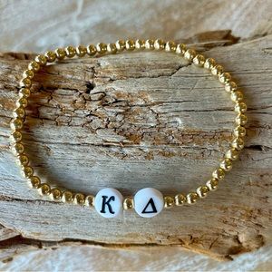 Sorority 14k gold filled bead stretch bracelet
